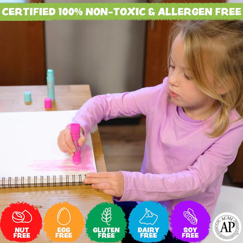 12 Kwik Stix Solid Tempera Paint Sticks, Colors, Washable Paint Sticks for Kids, Super Quick Drying, Non-Toxic
