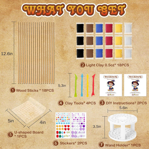 Set 18 EnchantZone Magic Wand Making Kit DIY Wizard Princess Wand Craft for Kids Make Your Own Wands for Birthday Party