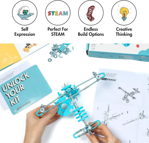 Build Your Own Airplane Model Kits - AirBit Transport STEM Toys for Boys & Girls Ages 8-12, Educational Building Toys