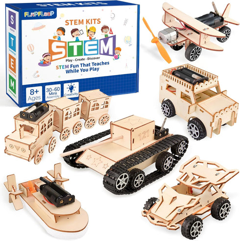 6-in-1 STEM Kits for Kids Age 8-12, Educational STEM Toys for Boys