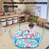 Portable Cute Blue Hexagon Children Ball Pit, Indoor/Outdoor Easy Folding Play Pool with Carry Tote