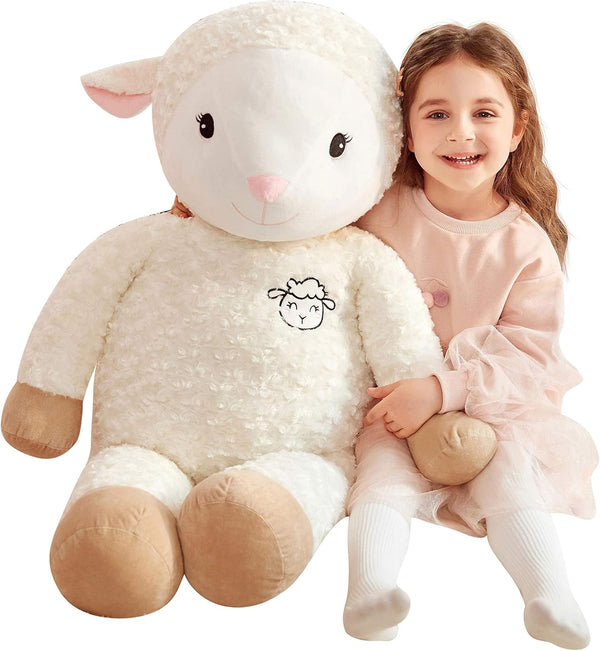 IKASA 30" Giant Sheep Stuffed Animal - Jumbo Soft Kawaii Plush Toy for Kids & Girlfriend
