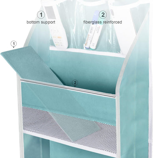 Univivi Door Hanging Organizer, Nursery Storage with 4 Large and 3 Small PVC Pockets