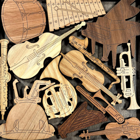 Unique Gift for Musicians - The Orchestra Pit Wooden Brain Teaser, Handmade 13 Piece Wood Puzzle