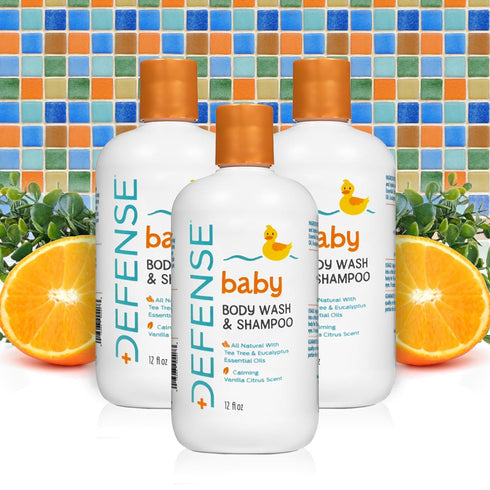 Defense Soap Baby Shampoo and Body Wash | 12 Fl Oz | Tea Tree Oil, Coconut Oil, Eucalyptus, Olive Oil & Aloe