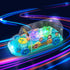 ArtCreativity Light Up School Bus Toy for Toddlers - Bump and Go Toy Bus with Colorful Gears, LED Lights, Music