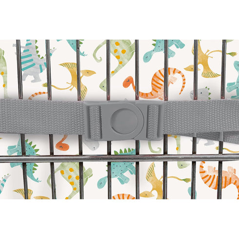 Dino Off-White Baby Shopping Cart & High Chair Cover - Machine Washable