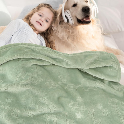 30x40 Inch, BORITAR Baby Blanket Elephant Animal for Boys Girls Ultra Soft Fleece Warm and Lightweight Blankets