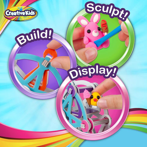 7+ 8 6+ Creative Kids Air Dry Clay Ferris Wheel Kit - Easy Modeling Clay Characters- Includes Clay Colors, Art Supplies
