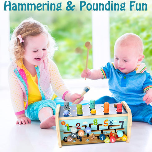 Hammering 12+ 1+ 1-2 KIDWILL Wooden Pounding Toy for Months Kids, Montessori Toys for Year Old Babies, Early