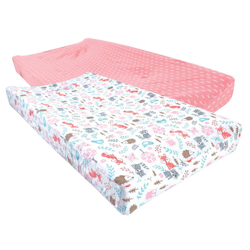 Hudson Baby Unisex Baby Cotton Changing Pad Cover, Woodland Fox, One Size