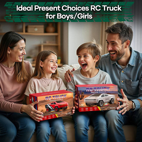 2WD 1/24 2.4GHz 3+, HOMETALL Remote Control Car RC Trucks - RC Truck Toy RC Cars for All Terrain, Scale Pick-up Hobby