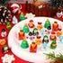 QAUYETM 200Pcs 8 Christmas Mini Ducks Style Miniature Resin Ducks Bulk Xmas Tree Snowman Santa Reindeer Elf Gift Box