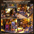 DIY Miniature House Kit, Tiny Magic Cabin House for Adults, 3D Wooden Puzzles Dollhouse with LED Light