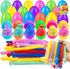 24 Pack Prefilled Easter Eggs with Bunny Stretchy Strings Sensory Fidget Toys