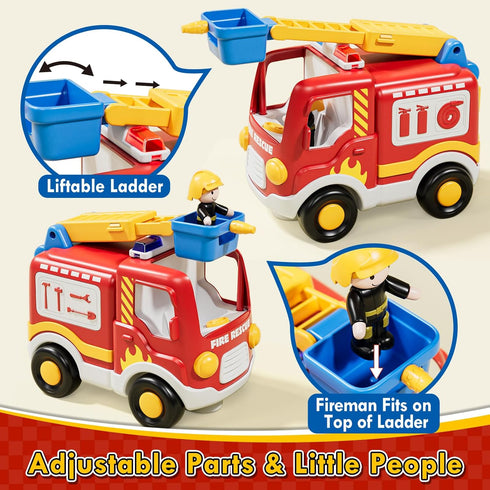 3-5, 3+ 3 4 5 Lehoo Castle Remote Control Car for Toddlers, Fire Trucks for Toddlers Remote Control Police Car Toy