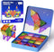 Mini Magnetic Tiles Travel Kit for Kids Ages 3-8, 60pcs Portable Magnetic