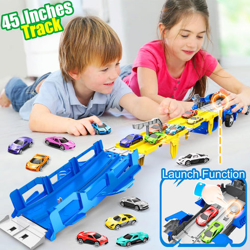 VESIHOLO 3-5, 12 Set, 3 4 5+ Dinosaur Toys for Kids Dinosaur Truck with Cars Toys, Car Track Birthday Gifts Toys
