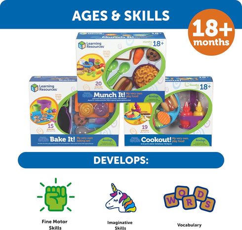 Set Set, Learning Resources New Sprouts Munch It! Food - Food Kitchen Accessories, Pretend Toys, Toddler Picnic Table