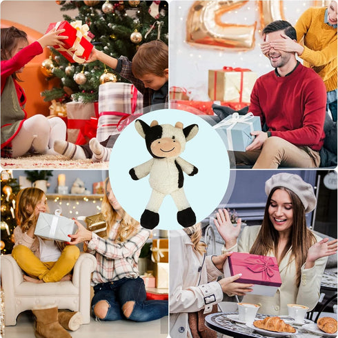 CHELEI2019 11.8" Cow Stuffed Animal Plush Soft Christmas Cow Plushies Toy for Kids,Girls