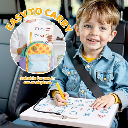 Set GAMENOTE Double Sided Magnetic Letter & Number Board - Alphabet & Numbers Tracing Board for Toddlers, ABC Uppercase