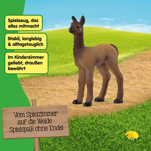 2" 3+ 14890 Schleich Farm World - Baby Llama Toy for Kids. Realistic, Hand-Painted Farm Animal Toys for Boys and Girls.