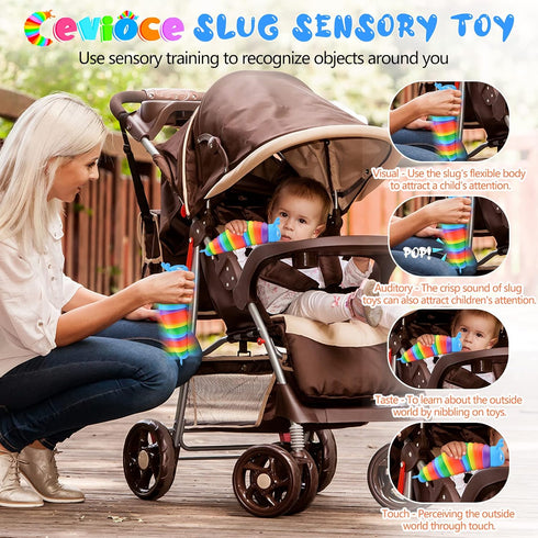 Cevioce Fidget Slug Toy, Sensory Slug Fidget for Kids & Adults, 1Pc Autism Sensory Toy for Toddlers, Birthday Gifts