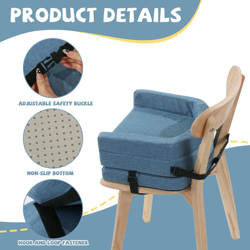 5.3inch ROYALAY Toddler Booster Seat for Dining Table, Adjustable Height Booster Seat Pad for Kids Chair, Portable