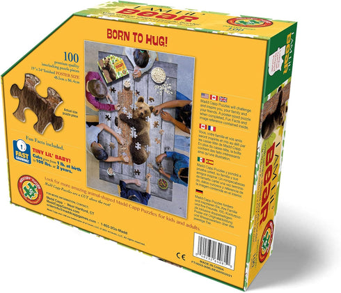 Madd Capp Puzzles Jr. - I AM Lil’ Bear - 100 Pieces Animal Shaped Jigsaw Puzzle