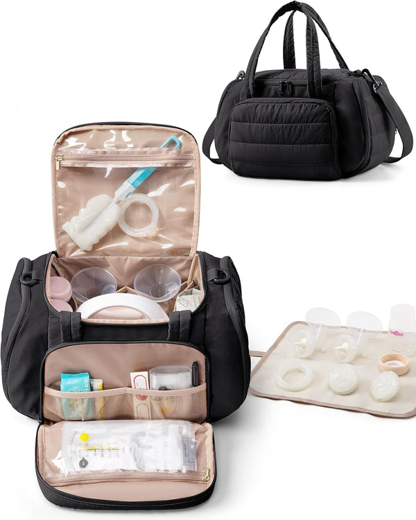 Marscamd Quilted Breast Pump Bag Compatible with Spectra S1 and S2, Pumping