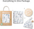 Miaoberry Forest Organic Muslin Swaddle Blankets for Baby Boy with Matching Hat and Wooden Hello World Newborn Sign |