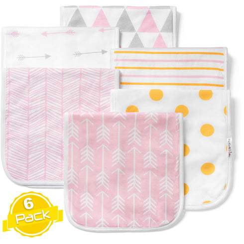BaeBae Goods Burp Cloths for Baby Girl - Ultra Absorbent Burping Rags - Anti