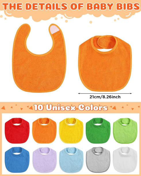 30 Pack JaGely Baby Muslin Bandana Bibs Multicolor Solid Unisex Waterproof Feeder Adjustable Newborn Teething