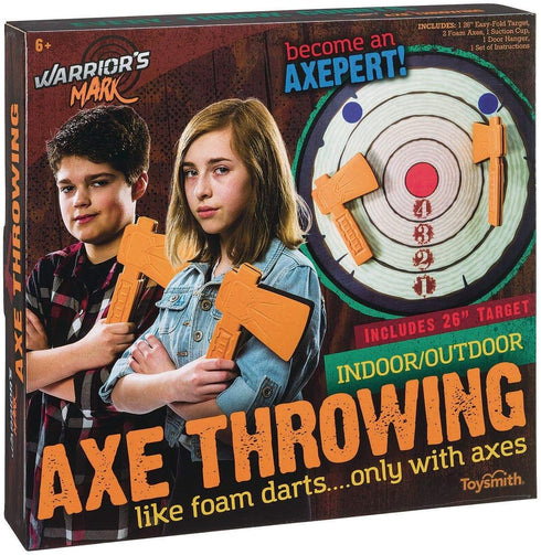 Toysmith Warrior's Mark Indoor/Outdoor Foam Axe Throwing Game - 2019 Toy of The Year for Girls & Boys Ages 6+