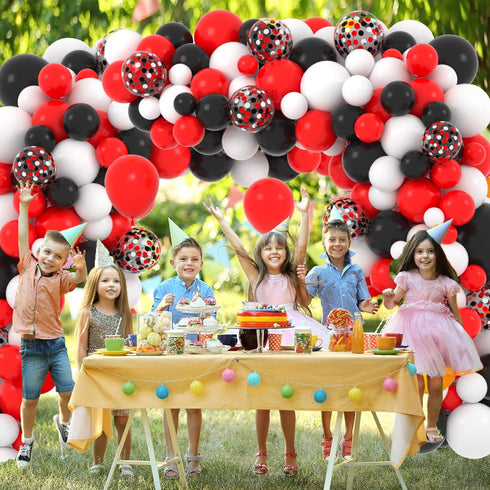 Red Black White Balloon Garland Arch Kit for Birthday Wedding Graduation Party Decorations
