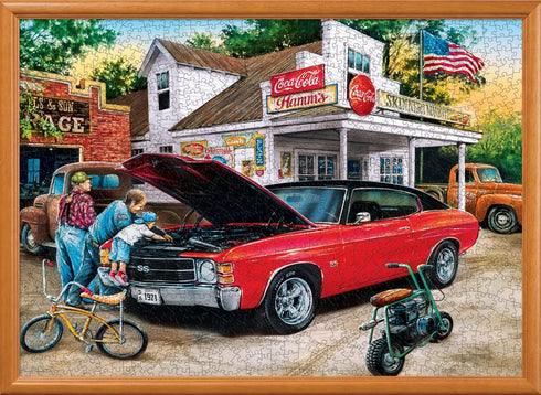 MasterPieces 1000 Piece Jigsaw Puzzle - Getting Dirty - Car Mechanics Theme - 26.75x19.25" - Perfect for Adults,