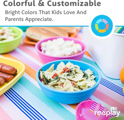 20 Oz. Pack 6 Set 4.75" 4.75" 2" Re-Play Made in USA Reusable Plastic Bowls, of - Dishwasher and Microwave Safe Bowls