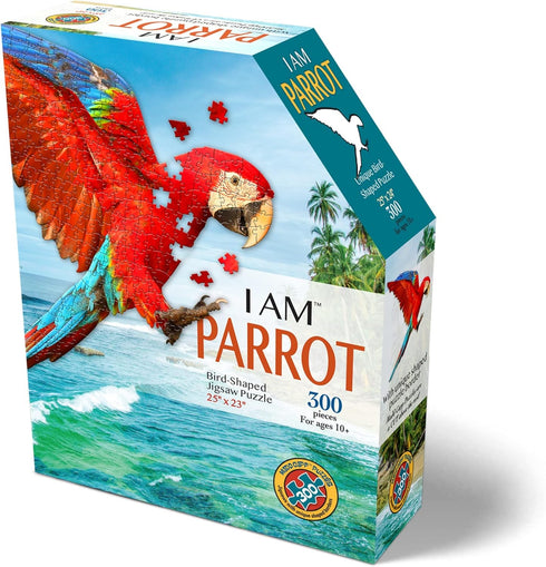 Madd Capp Parrot 300 Piece Jigsaw Puzzle - Unique-Shaped Border, Educational Fun Facts, Ages 10 and Up