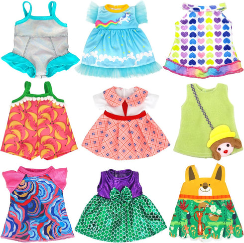 UNICORN ELEMENT 9 Sets Alive Baby Doll Clothes for 10-12 Inch Girl