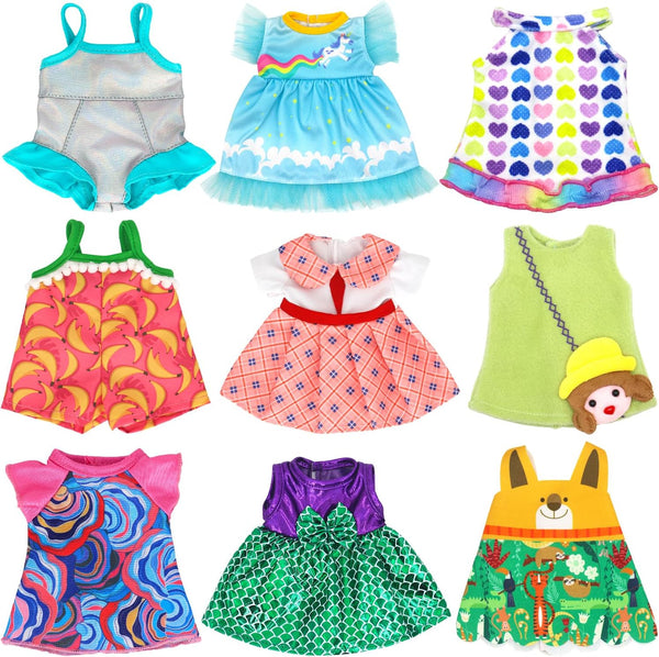 UNICORN ELEMENT 9 Sets Alive Baby Doll Clothes for 10-12 Inch Girl