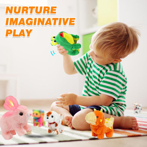 Hopearl Walking Point Dog Interactive Toy - Electronic Plush Puppy with Moving Head, Gifts for Toddlers
