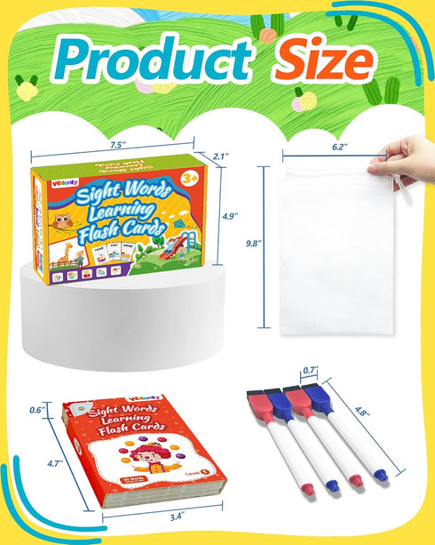 Kindergarten Sight Words Flash Cards, 250 Dolch Writing Reading Spelling Games for Preschool Learning Activities