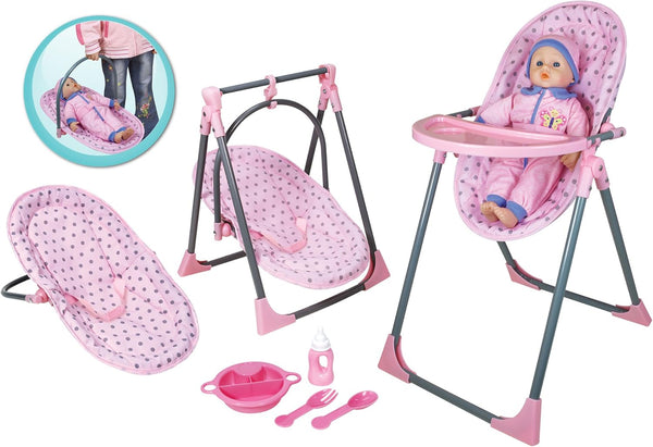 4 in 1 Highchair Set in Pink - Versatile and Functional for Feeding