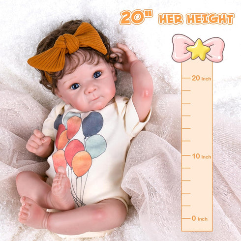 Aori Lifelike Reborn Baby Dolls - Realistic 20 Inch Girl Newborn Doll with Gift Box Set for Kids 3+