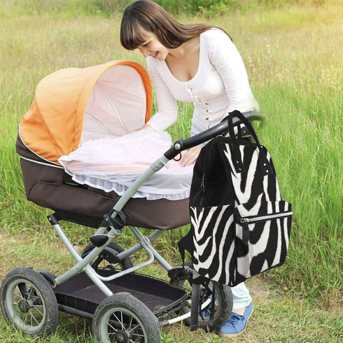 HCBPWVQA Backpack Daypacks Backpack Mommy Zebra Animal Diaper Bag with Changing Pad and Pacifier Holder, Multifunction