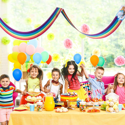 Blulu 1 Pc Rainbow Ceiling Decorations, Hanging Bunting for Birthday Party, Classroom, Daycare, Nursery School
