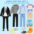 Miunana Doll Clothes & Accessories Lot - 16 Items, Classic Black Suit for Boy Doll, 4 PCS Casual Wear, 5 PCS Pants, 3