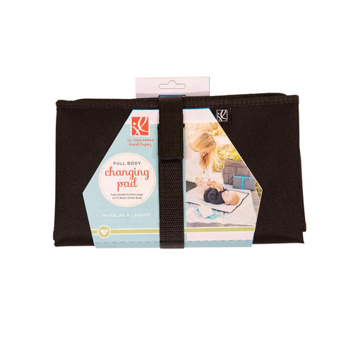 J.L. Childress Full Body Portable Changing Pad - Waterproof, Foldable Diaper Changing Pad for Travel, Black