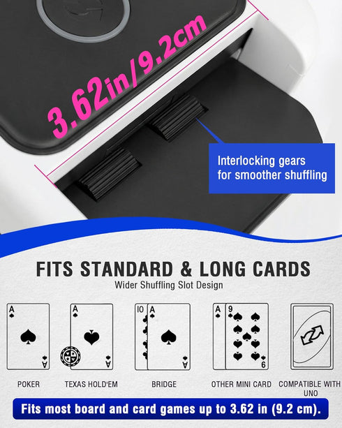 CrazyOwl 12 Automatic Card Shuffler Machine, Card Shuffler and Dealer for Decks, Quiet Rechargeable Electric Card