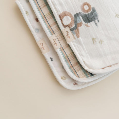 Set, 3-pc. 100% Crane Baby Burp Cloths Charlie Farmhouse Tractor Collection, Soft Cotton Muslin Burp Cloths for Baby